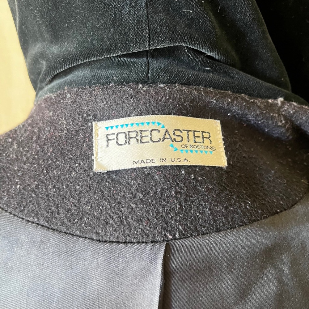 Vintage Forecaster Boston Hooded‎ Wool Coat Black Minimalist Size 8 USA - Picture 7 of 8